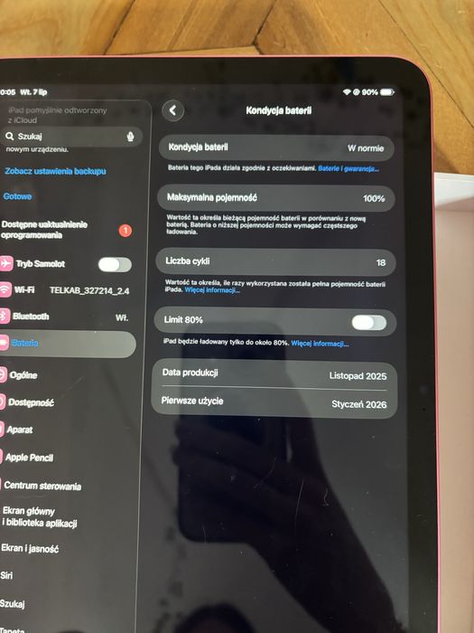 iPad 11 gen 11 cali 2025 rok 128 GB różowy