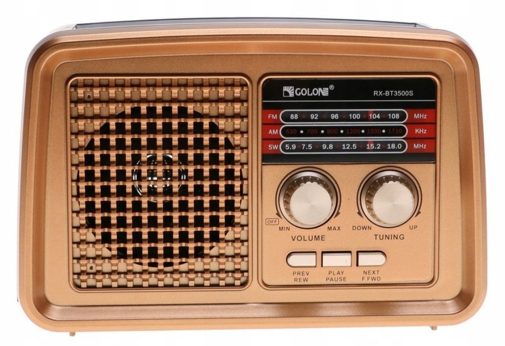 Radio domowe kuchenne przenośne solar akumulator USB Bluetooth latarka