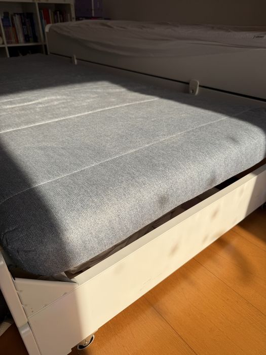 Cama Ikea SLÄKT solteiro com gavetão