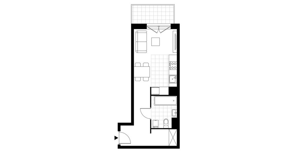 1-pokojowe mieszkanie 28 m² + balkon Bezpośrednio - Widok 4