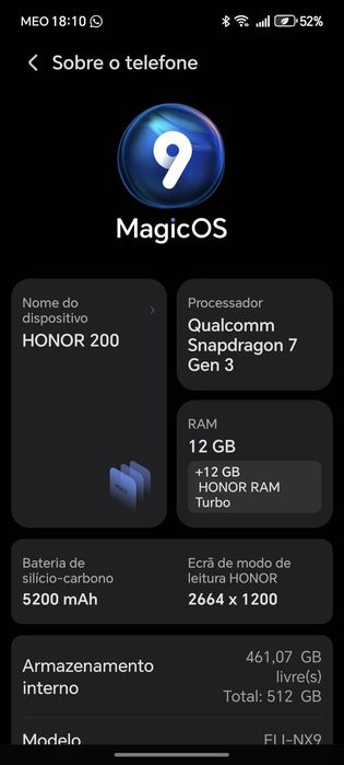 Telemóvel Honor 200  12/512 (Dual sim)