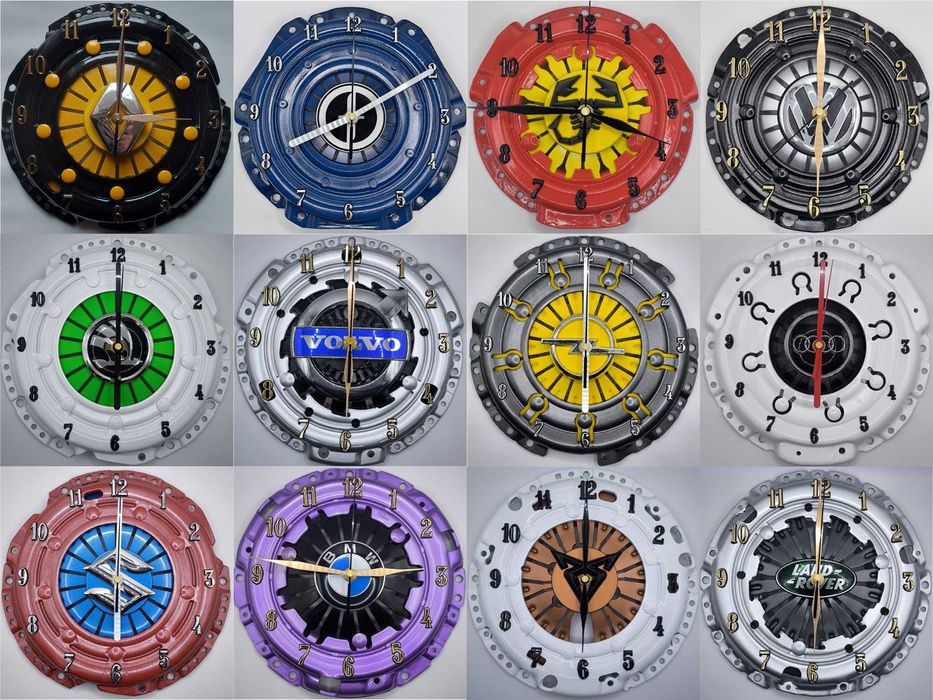 Zegar ścienny z docisku sprzęgła prezent, handmade rękodzieło metalart