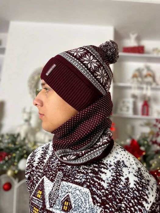 Новорічний Комплект шапка + баф