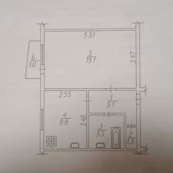 1 кім 39 м2 в багатоповерхівці ЛІВИЙ БЕРЕГ (718328)