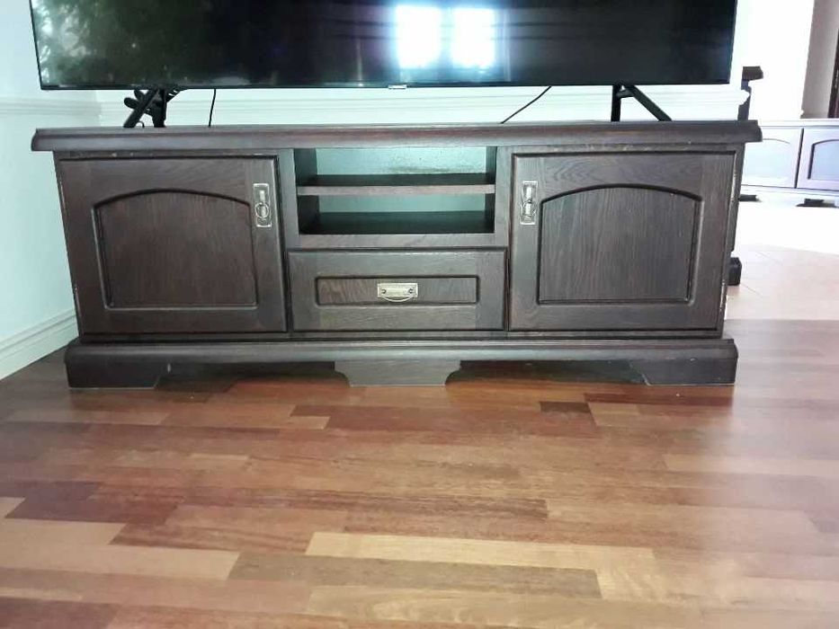 Komoda pod telewizor szafka drewno dębowe z drewna dębowego vintage