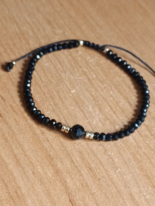Bransoletka czarny turmalin,spinel ,hematyt