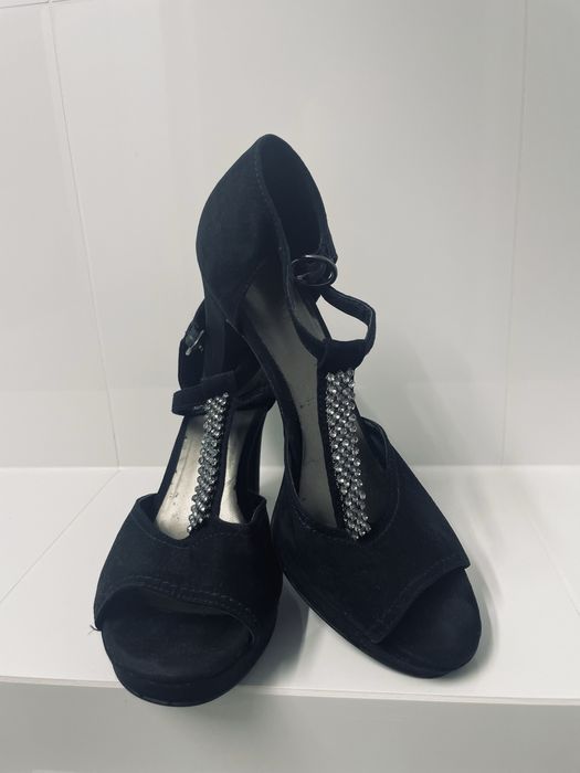 Czarne szpilki cyrkonie 39 Catwalk