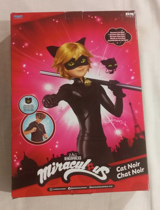 Conjunto de máscara, vara, anel e black do Gato Noir - Como novo.