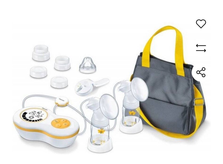 Bomba Tira-Leite Dupla BEURER elétrica e manual e todos acessórios