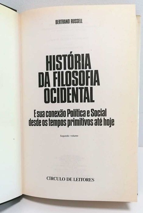 Livro -"História da Filosofia Ocidental" de Bertrand Russell volume 02