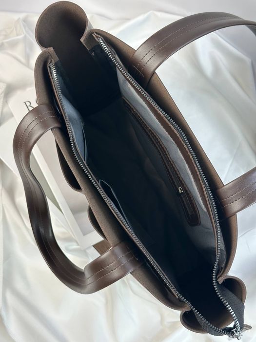 Стильний коричневий шопер під ноутбук та А4. Чорний иа коричневий