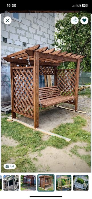 Качеля, гойдалка, пергола, арка для квітів