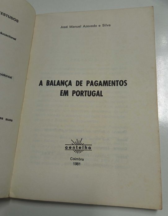 A balança de pagamentos em Portugal, de José Manuel Azevedo e Silva