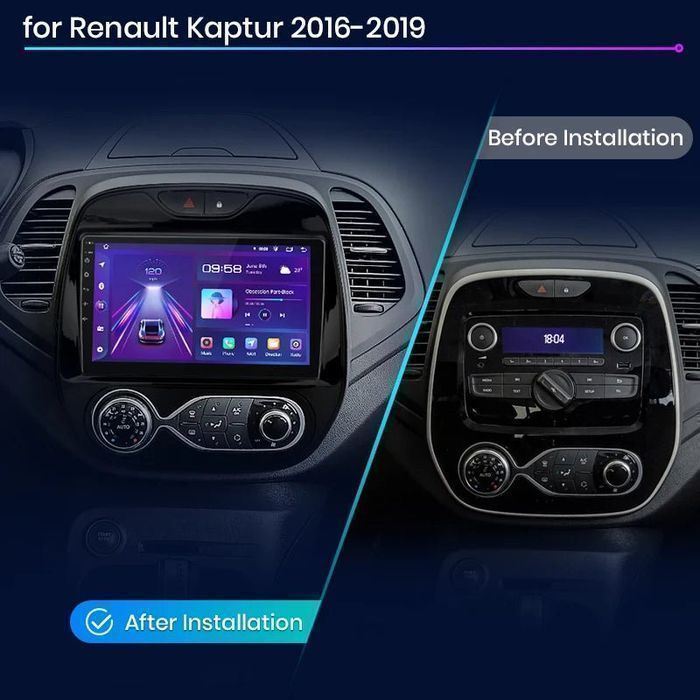 Renault Captur 2016-2019 – Radio Android 15 9" CarPlay Android Auto 2GB/32GB GPS Nawigacja Stacja Multimedialna WiFi Bluetooth PL