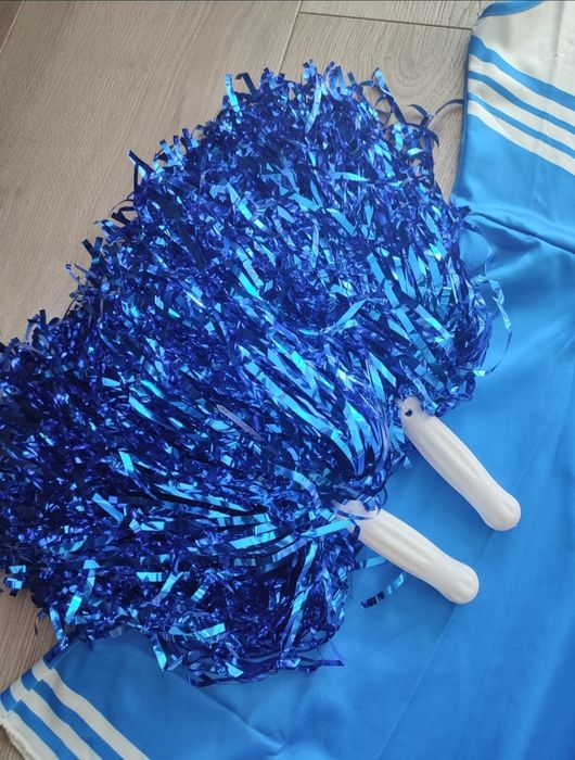Strój cheerleaderki tancerki czirliderki 140/146 pompony skarpety