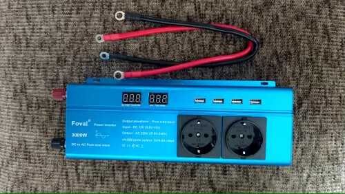Інвертор Foval 12V-220  3000W-чиста синусоїда