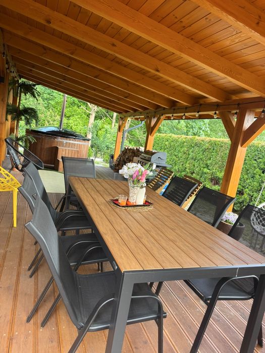 Domek nr 3 z jacuzzi (termobania), staw, sauna, 10 osób