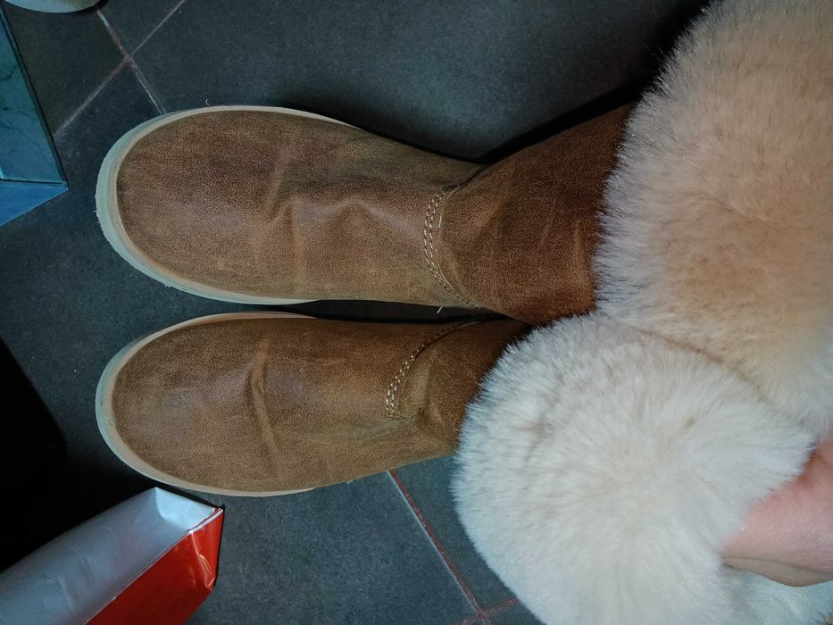 Botas de cano médio com pelo - Zara Kids - N. 34