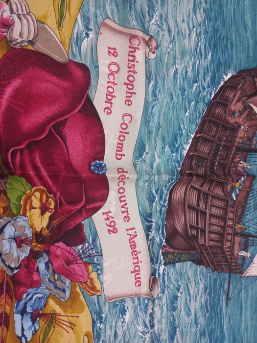 Husta jedwab-Hermes- Paris.Christopher-Columb-oryginal-stan jak nowa.