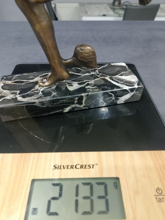 *Wyprzedaż*Piękna, stara figura Hermes - Bóg interesu z brązu.