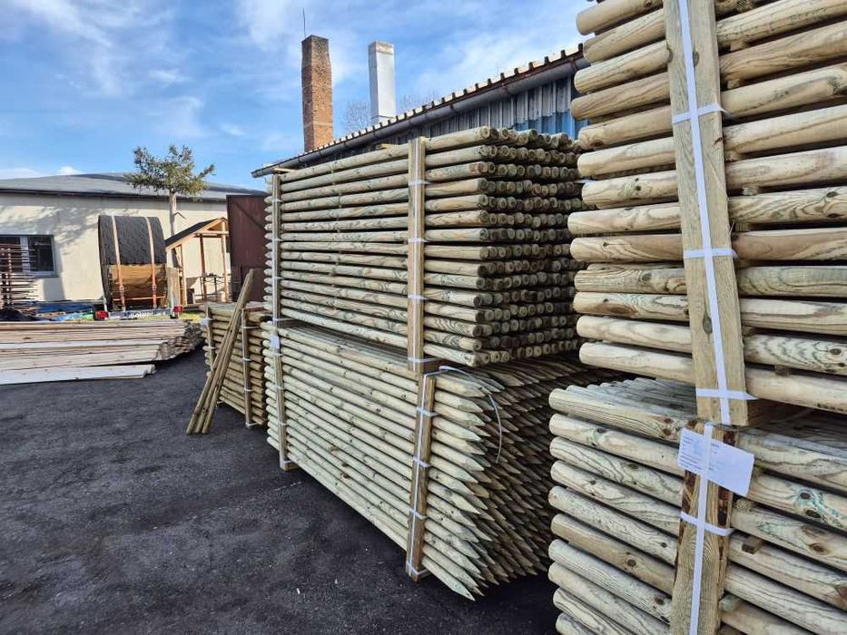 Palik do drzewek 5x250 cm Impregnowana Podpora Palisada do Nasadzeń