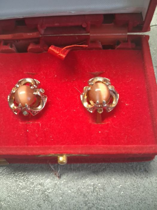 Stare włoskie srebrne kolczyki z perłą