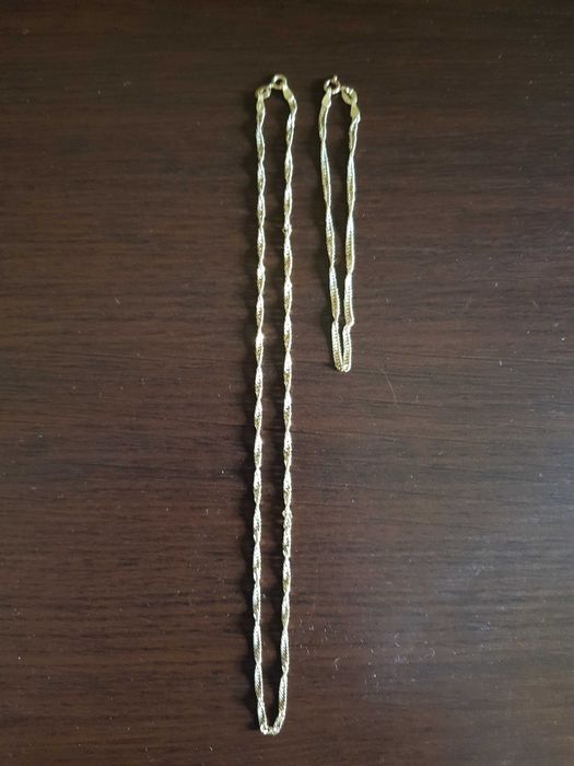 Łańcuszek plus Bransoletka Złoto pr 585, waga 7.0gr7
