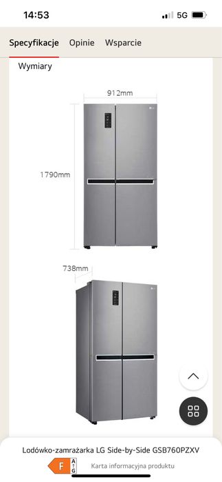 Lodowka typu Side By Side