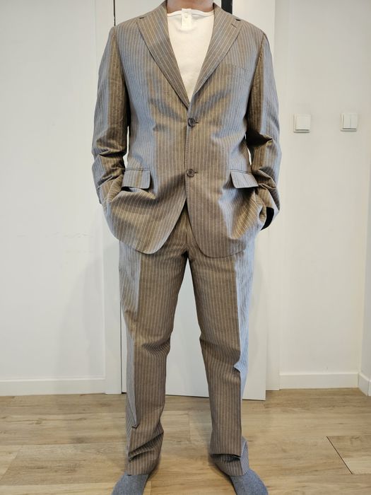 Lniany, elegancki garnitur BOSS, 700 zł TANIEJ!