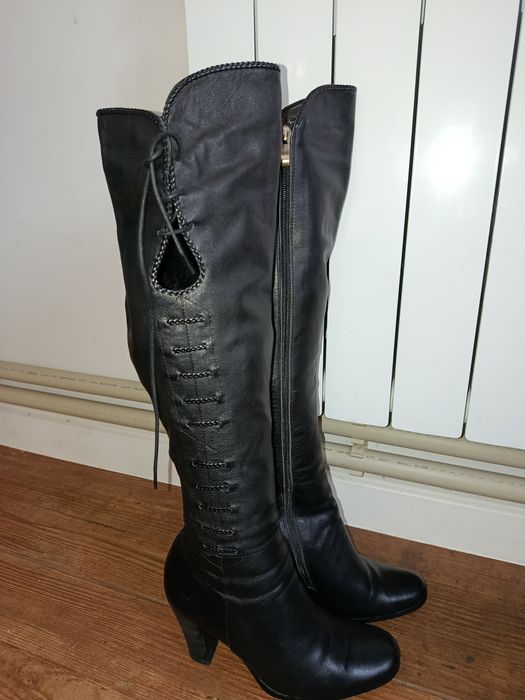 Зимові кожані сапоги