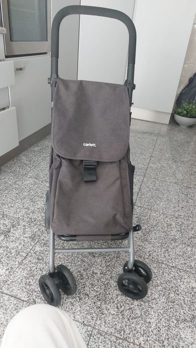 Carrinho de compras Carlett Dobrável Preto