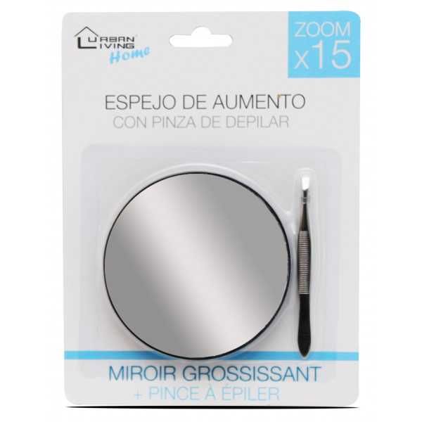 Espelho de aumento x15 ventosa + pinça - depilação maquilhagem - NOVO