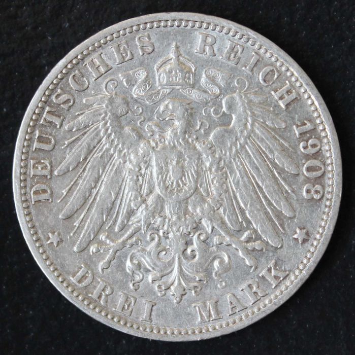 монета 2,3 марки 1903,1908,1909,1911 года