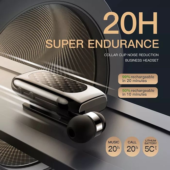 Auriculares Bluetooth com fio retrátil