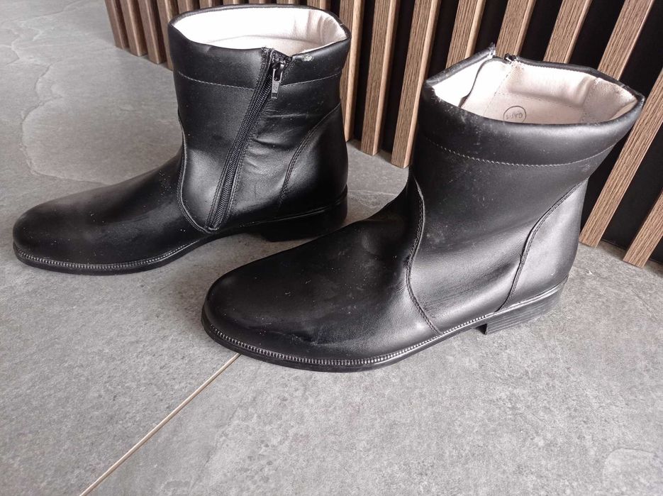 oficerskie skórzane botki wysokie 30cm wkładka rozm. 46 MON buty