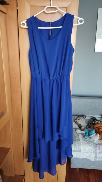 Sukienka asymetryczna chabrowa New Look S