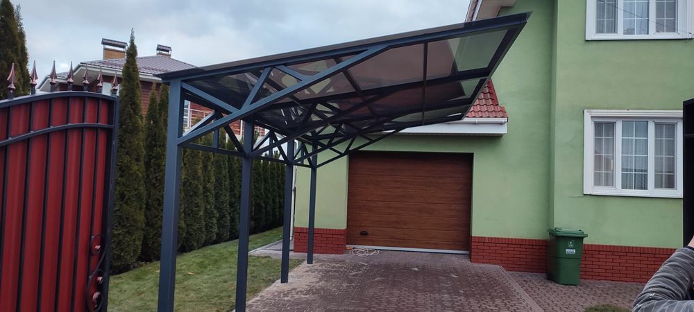 Навіс для авто. Металоконструкці.Огорожа. Хвіртка. Сходи. Перила .