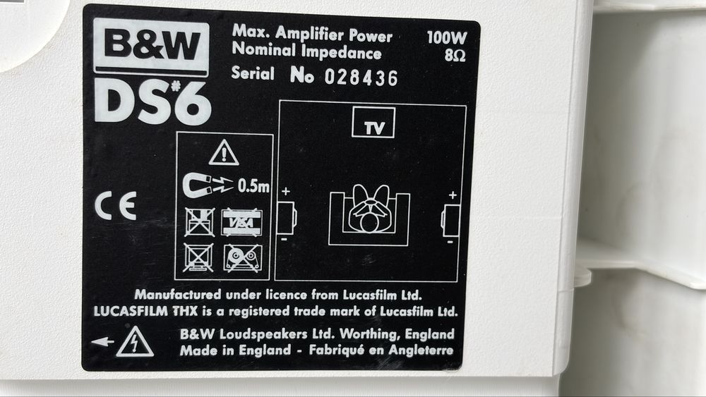 Bowers & Wilkins DS6 — тилові (surround) акустичні колонки, дипольні, сертифікація THX