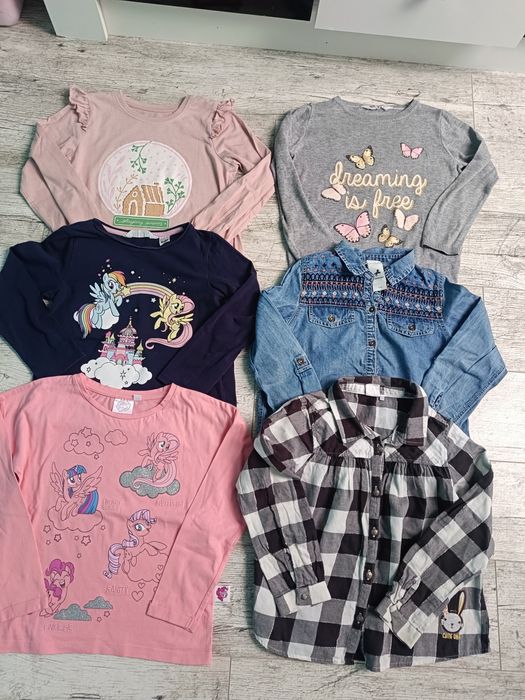 Paka dla dziewczynki koszulki spodnie dresowe kurtki 116