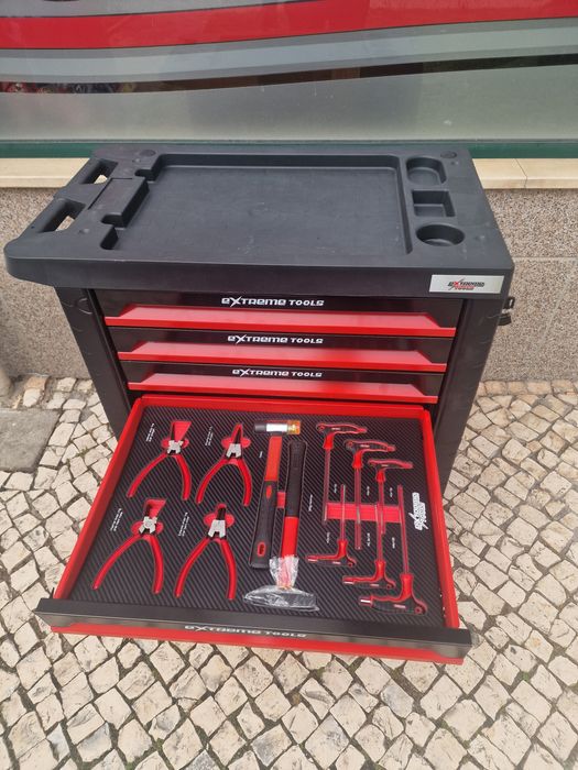 Carrinho de ferramenta de 6 gavetas 4 completas novo