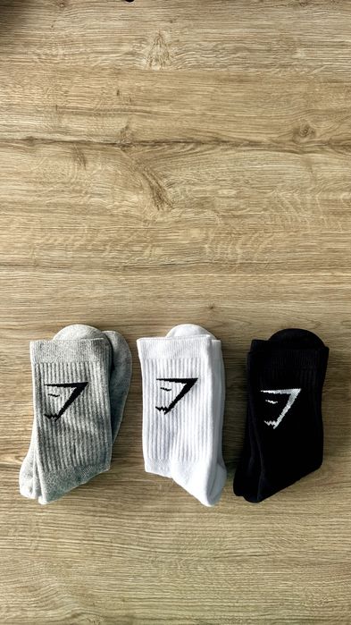 Meias Gymshark Crew Socks — tamanho S — NUNCA USADAS