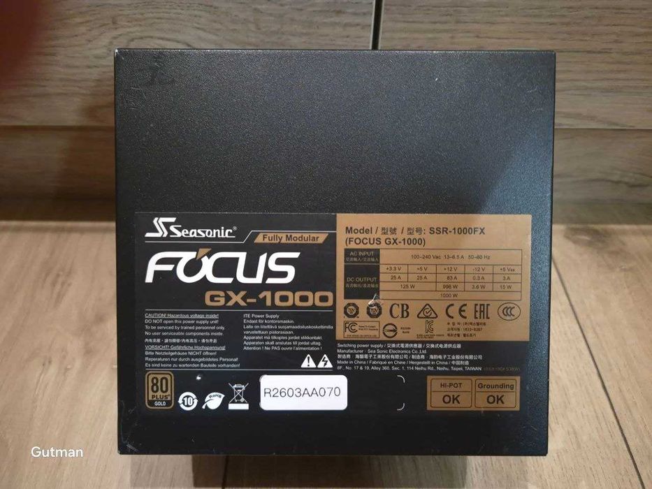 Блок питания живлення Seasonic FOCUS SSR-1000FX 1000W 80 PLUS GOLD