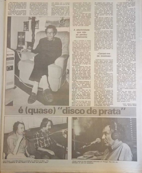 José Afonso	- - -		Êxito	- - - - -	Jornal