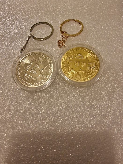 Conjunto de medalhas porta chaves Bitcoin