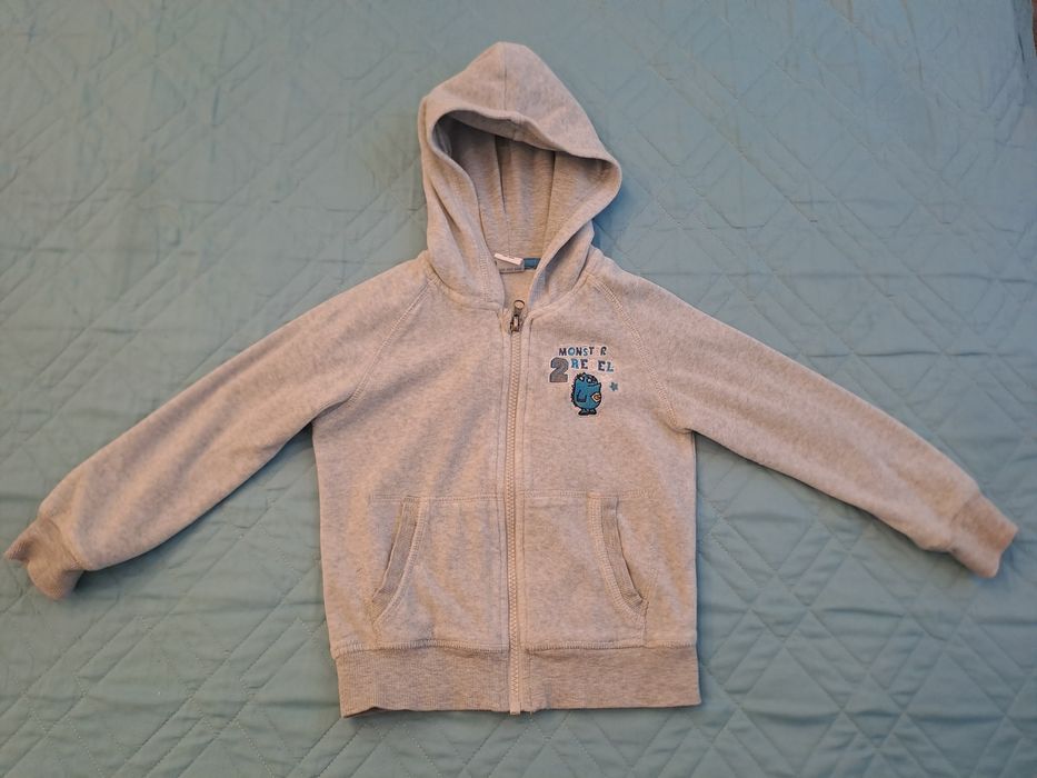 Szara bluza z kapturem Papagino roz98/104