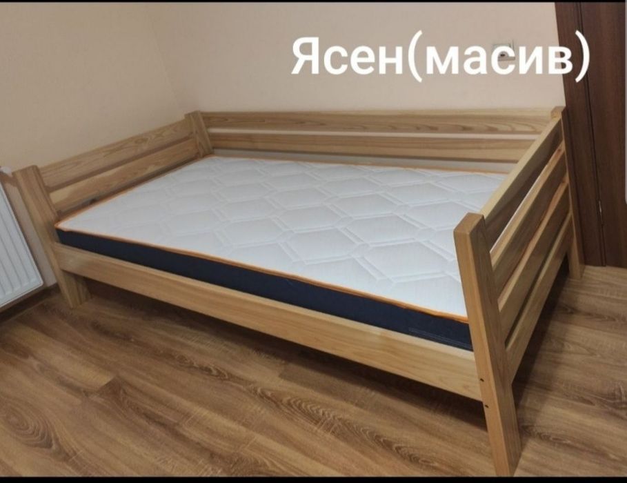 Ліжко 90/200,80/190;120/200;90/190;дерев'яне,односпальне,ясен