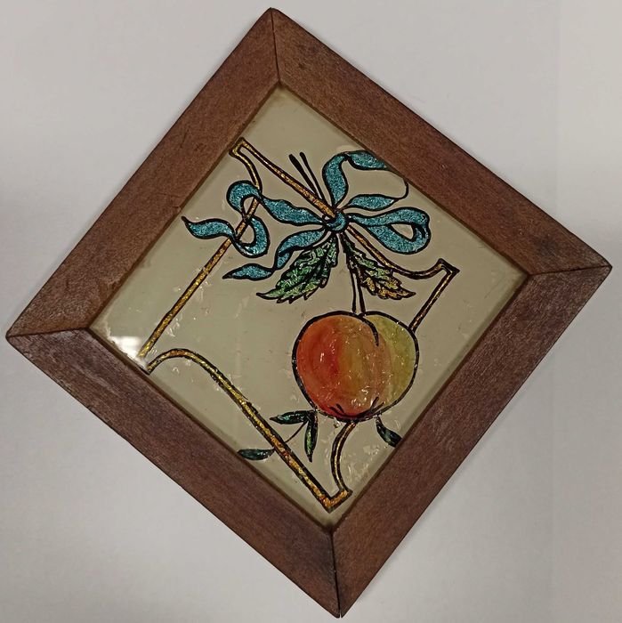 Conjunto 7 pequenos quadrinhos 11 x 11 com pinturas alusivas a frutos