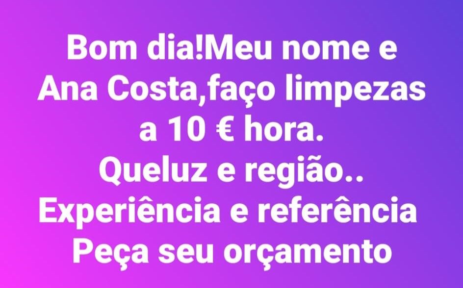 Faço limpezas Queluz e região