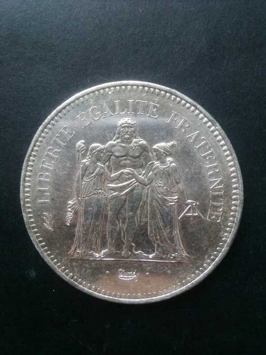 Moeda de Prata 50 Francos Hércules 1978 (França) – 30g / Prata 900
