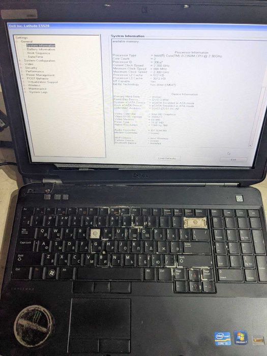 Ноутбук Dell Latitude E5520 на запчастини